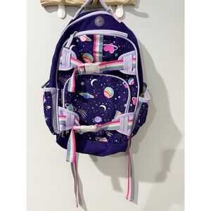 Pottery Barn Kids Backpack With Space & Heart Design Adjustable Straps Mesh Pock
